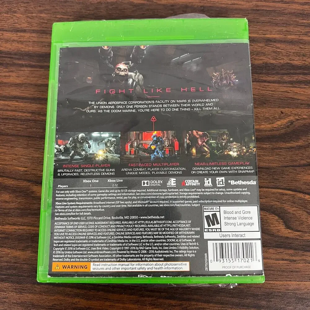 Xbox One Doom Greatest Hits CIB Complete In Box Video Game